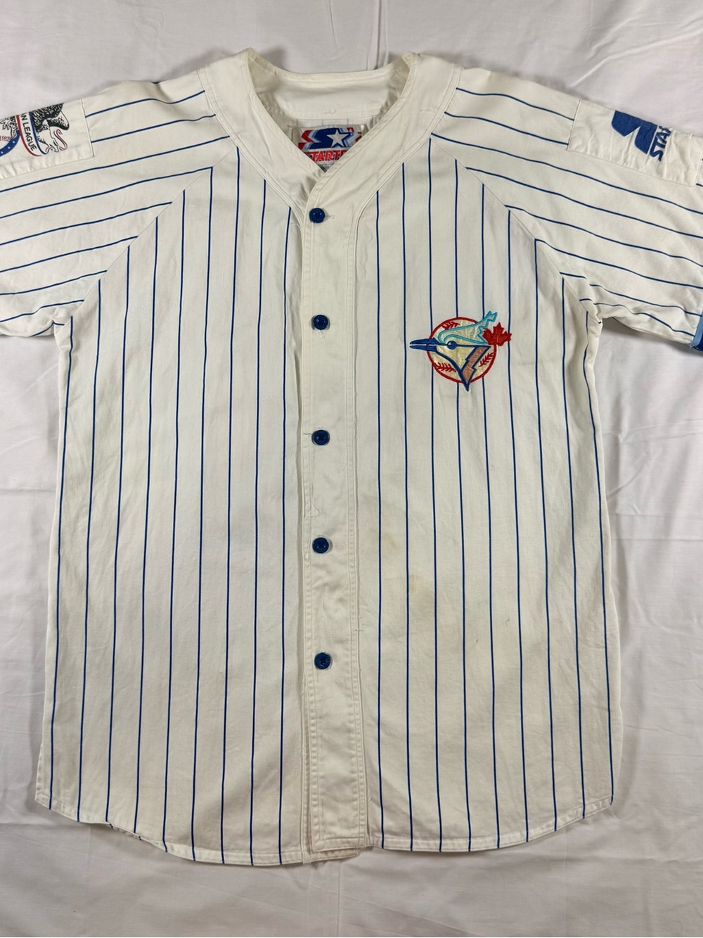 STARTER White Pinstripe Toronto Blue Jays Jersey